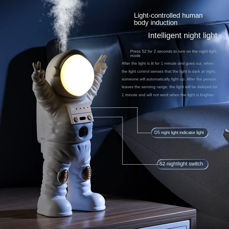 Astronaut Perfume Aroma Diffuser 50ML Electric Aromatic Air Freshener Essential Oil with Automatic Induction Night Light