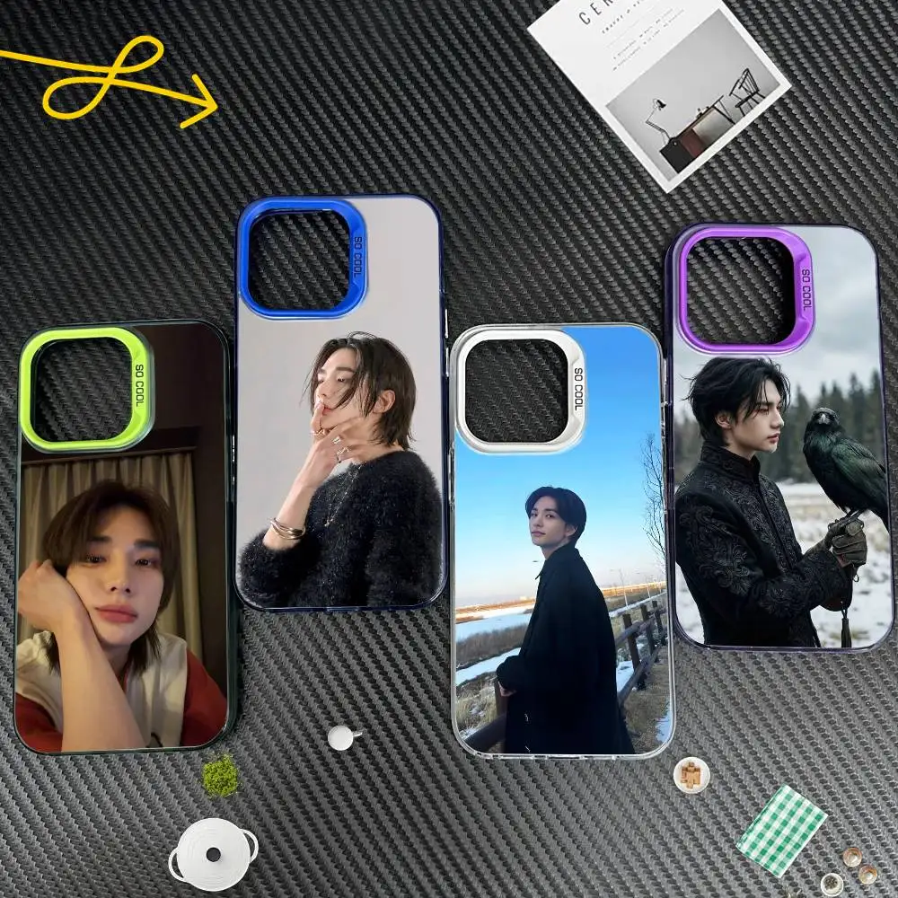 

KPOP idol K-Hyunjin Phone Case For iPhone 17,16,15,14,13,12,Pro MAX White Matte Shockproof Cover