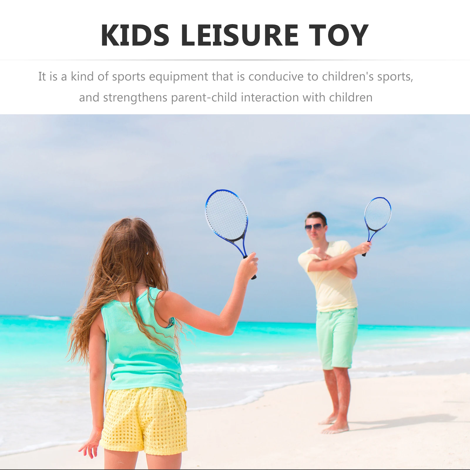 

Tennis Racket Set 2 Rackets Storage Bag Lightweight Durable Ferroalloy Material Round Head Easy Grip Handle Kids Sports