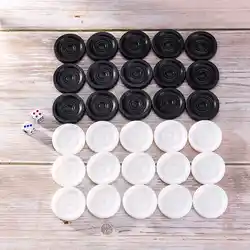 32 PCS Backgammon Chess Piece Kids Learning Plastic Chess Pieces Draughts Board Game Chess Pieces Draughts&Checkers