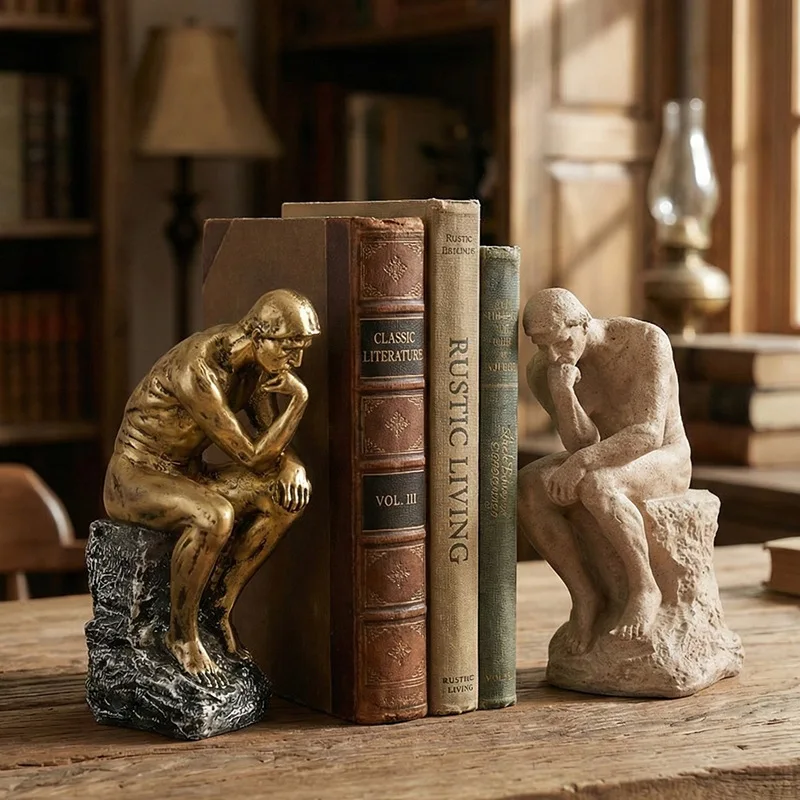Minimalist Philosopher Statue - Resin Sandstone Veneer Office Decoration, A Mindfulness Gift for Philosophy Enthusiasts