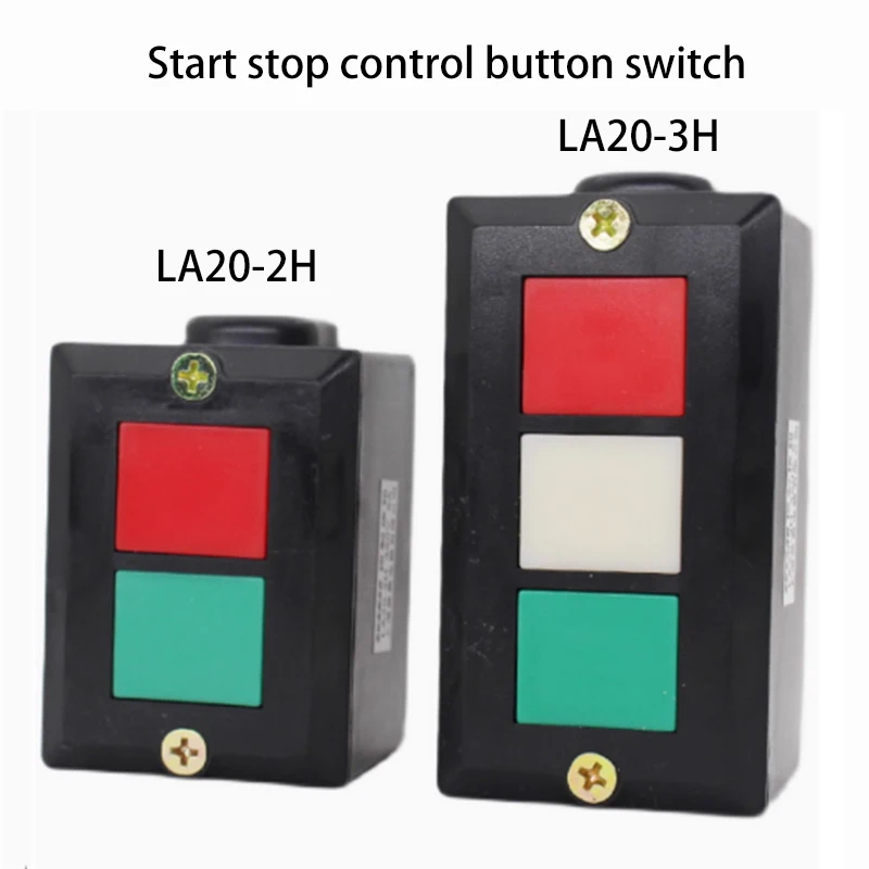 

SHSNAO LA20 кнопочный переключатель LA20-2H LA20-3H пусковой остановки блок управления самосброс двухпозиционный трипозиционный 5А 380В