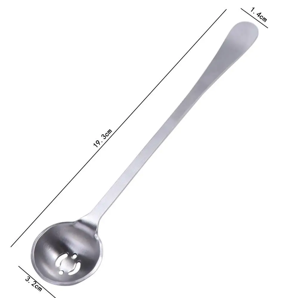 Stainless Steel Olive Strainer Spoon with Drain Hole Long Handle Jam Slotted Spoon Olive Scoop Pickle Spoons Meatball
