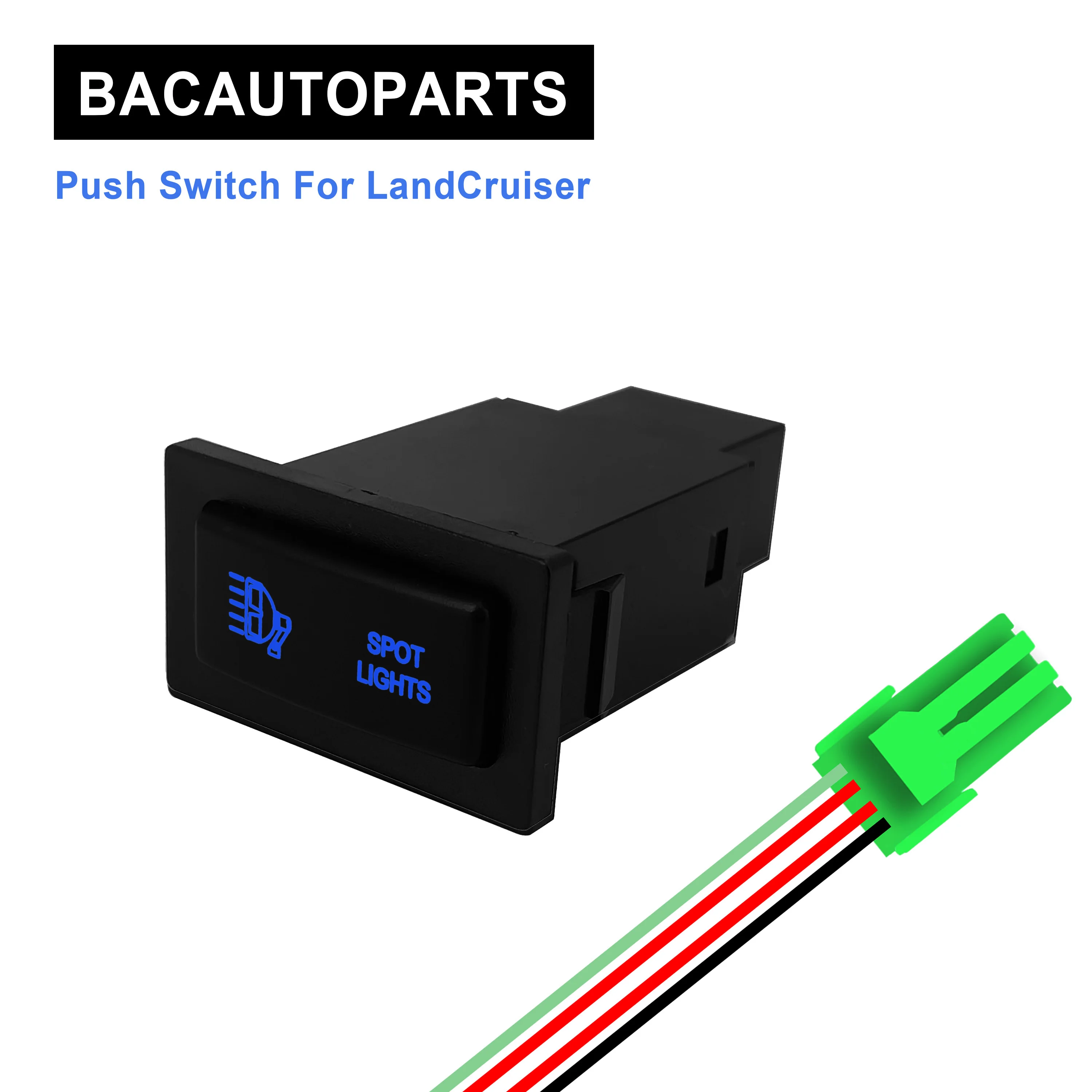 

12 В, синяя фотовспышка, фотовспышка, встроенный переключатель для автомобиля TOYOTA Prado 90 95, аксессуары для кнопок LandCruiser горизонтального типа