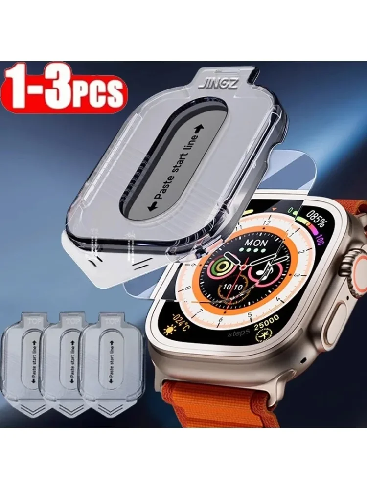 1-3 SZT. Łatwa Instalacja Szkło Hartowane do Apple Watch Ultra 2 49mm Ochrona Ekranu Przed Zarysowaniami Folia Ochronna do iWatch Ultra 3 — zdjęcie produktu 7
