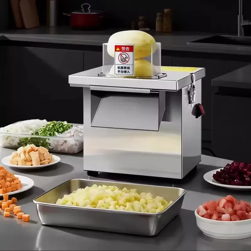 Commercial Electric Potato Cutter Multi-Function Vegetable Slicer French Fries Carrot Cubes Fruit Slices Potato Strips 5 Year