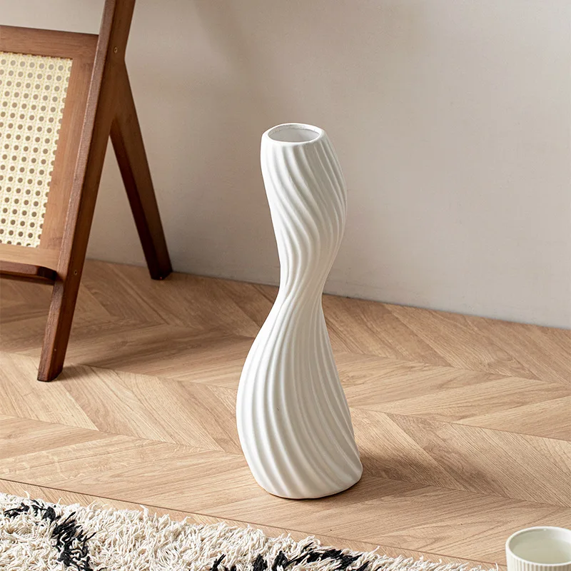 Ceramic vase Nordic Furniture Crafts Ornaments Simple decor floral ware White floor standing high vase home decor accessories