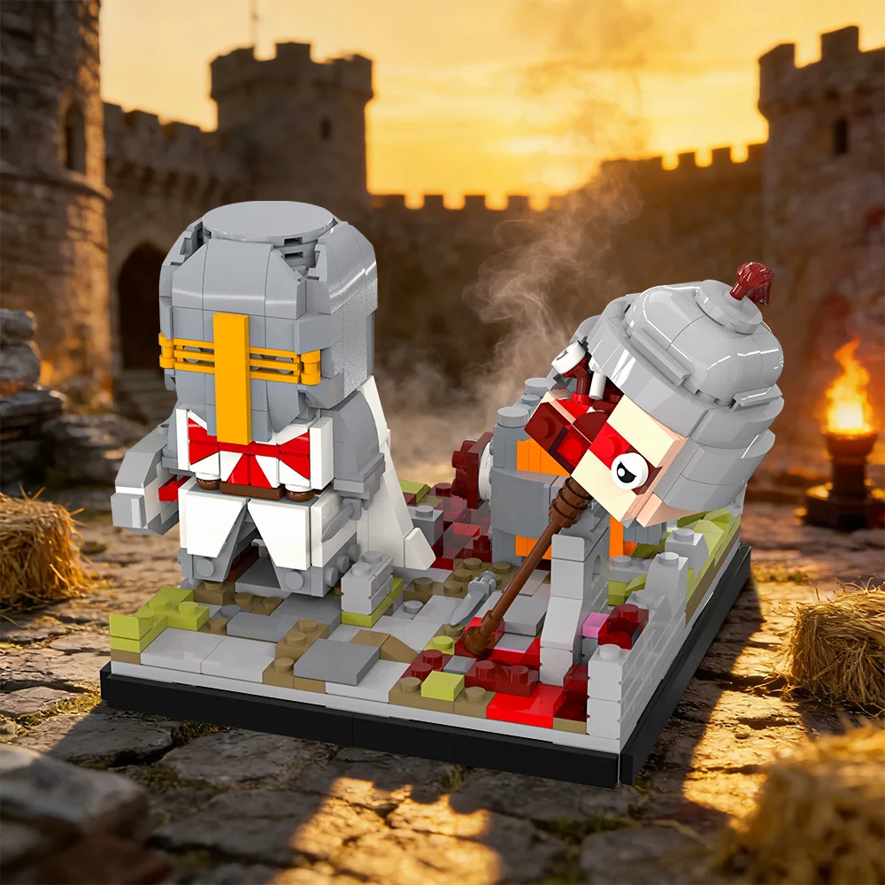 

Knights Templar Building Blocks Crusader Army Warriors with Red Cross Surcoats Great Helm Action Figure Bricks Toy Adult Gift