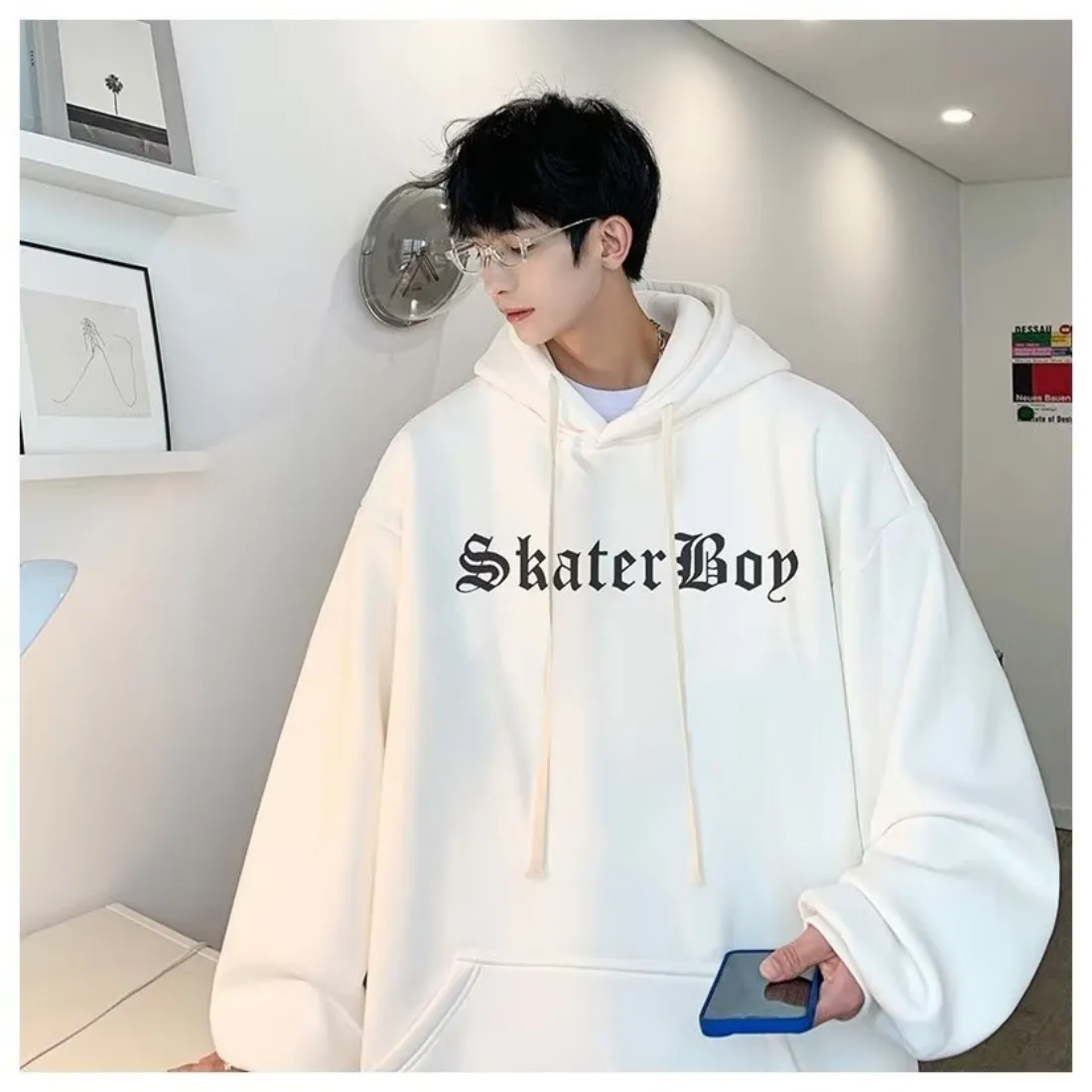 Neue Europäische und Amerikanische Männer Herbst Kreuz Gothic Brief Gedruckt Bequeme Atmungsaktive Hoodie Outdoor Stadt High Street Hoodie – Detail 7