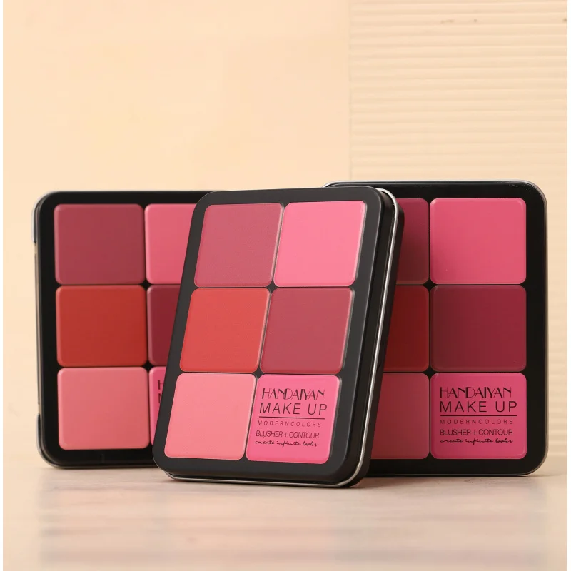 HANDAIYAN 12 - Color Blush Palette: Matte Contour, Highlighter & Blush in One, Creates Natural - looking Makeup