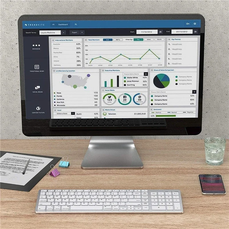 Type-C Charger Micro Charger Ultra Slim Wireless Bluetooth Keyboard for Mac OS/iOS/iPad OS Rechargeable Key Board for MacBook