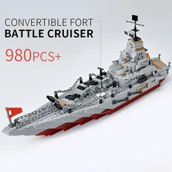 ToylinX 884PCS Army Ocean Cruiser Warship Building Blocks aereo arma nave mattoni City Toys for Children