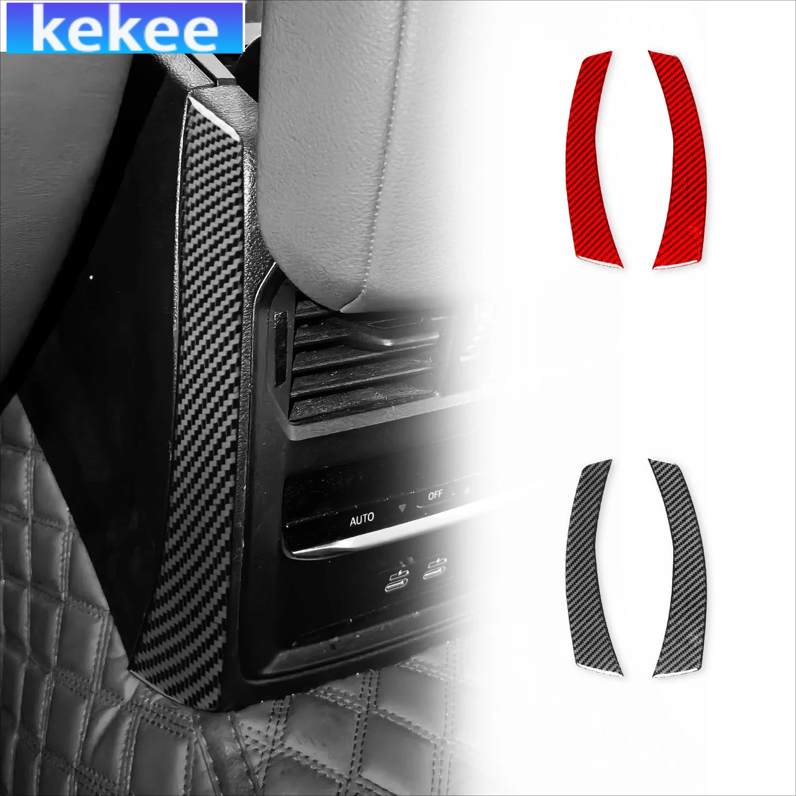 

For BMW 4 Series G22 G23 G26 2021-2024 Carbon Fiber Rear Center Air Outlet Sides Interior Car Accessories Cover Stickers Trim