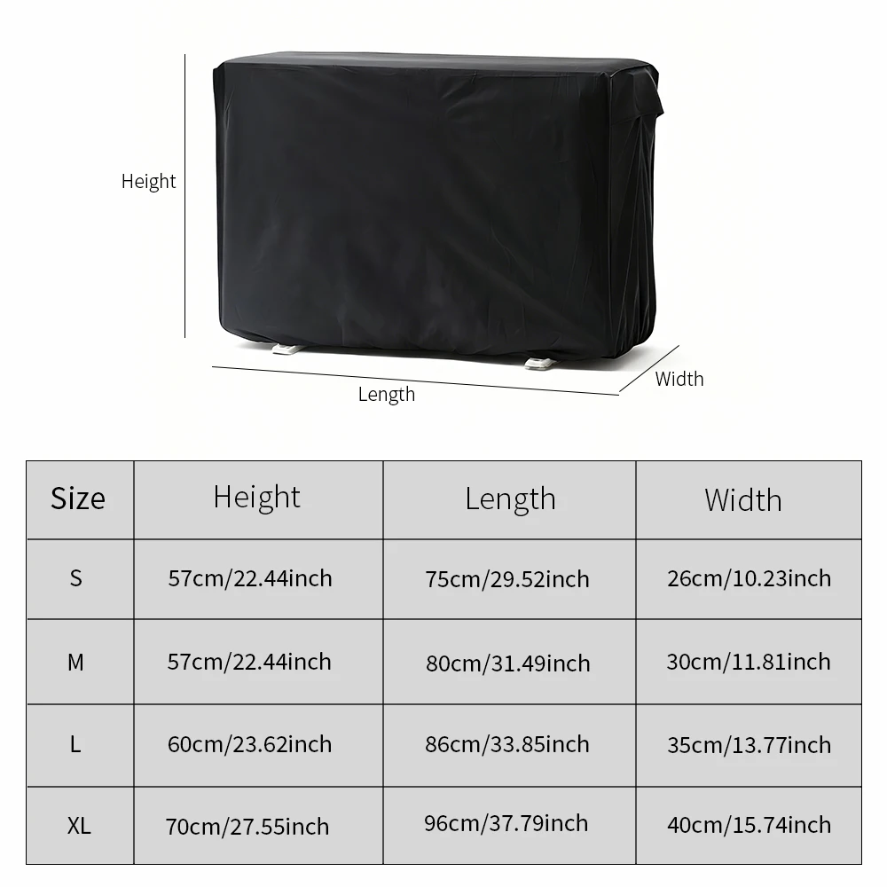 All Season Outdoor Air Conditioner Unit Cover, Protector with Elastic Hem, Snap Buttons&Vent Holes, Windproof Dustproof Sun Rain