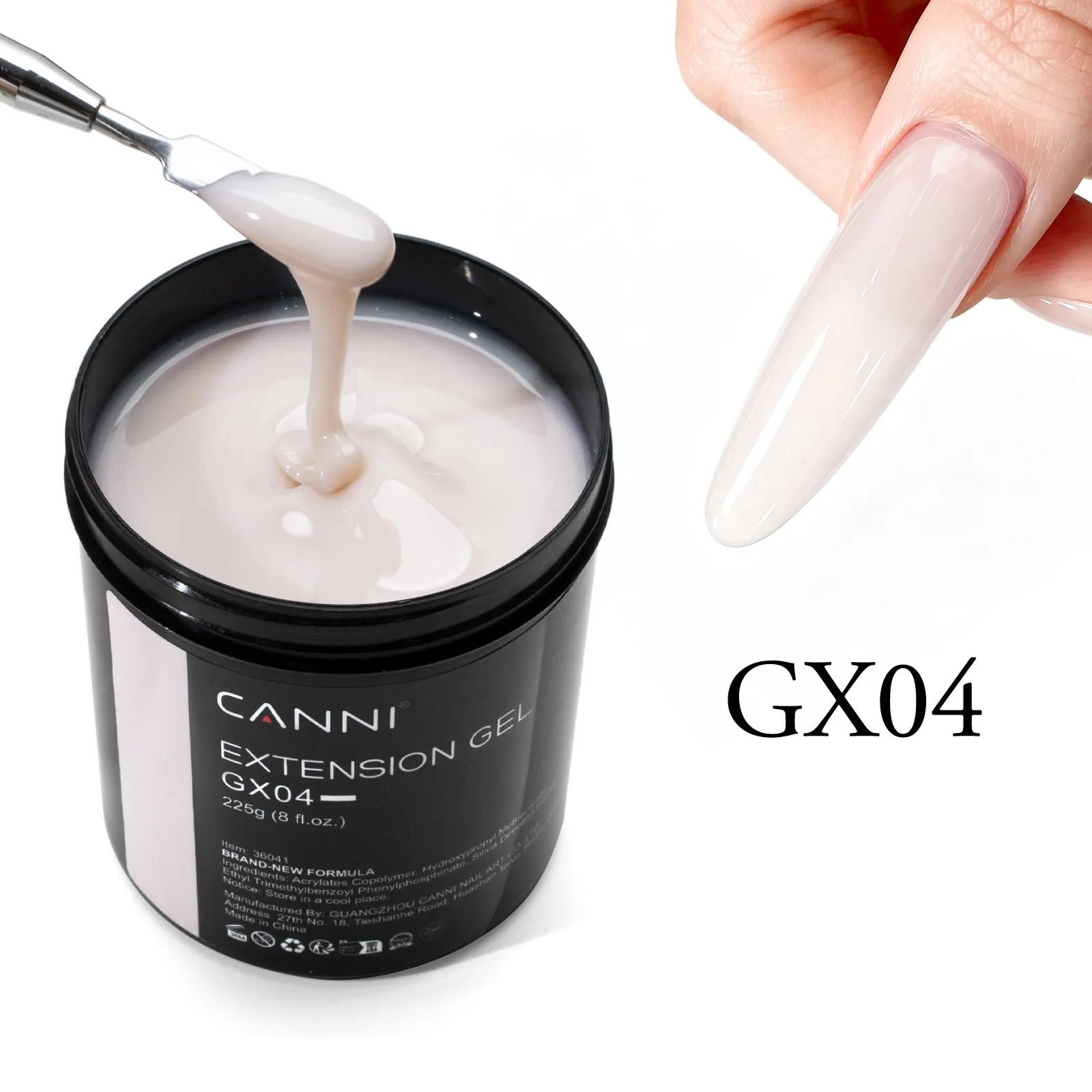 CANNI 15Colors 225g Builder Nail Gel Extension TPO/HEMA FREE Milky White Clear Nude Soak Off UV LED Poly Nail Gel Art Salon DIY image 3