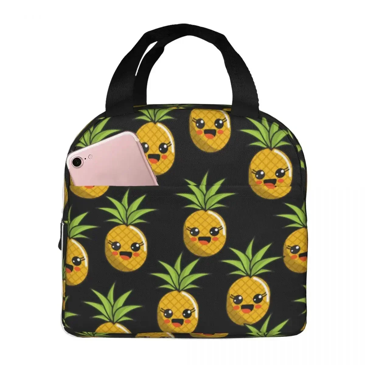 Lunch Bags for Women Kids Cute Pineapples Thermal Cooler Bags Portable Picnic Oxford Tote Food Bag