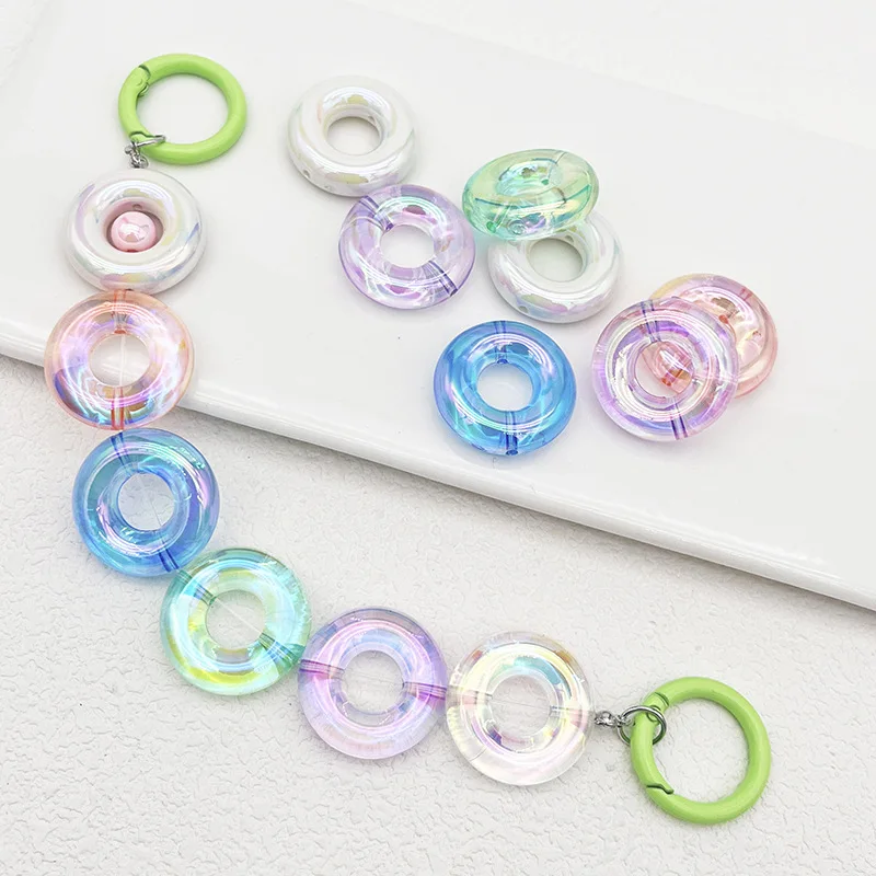 Kawaii Round Swim Ring Embryo Base Spacer Beads For Jewelry Making DIY Decoration Earrings Phone Chain Keychain Hair Accessories