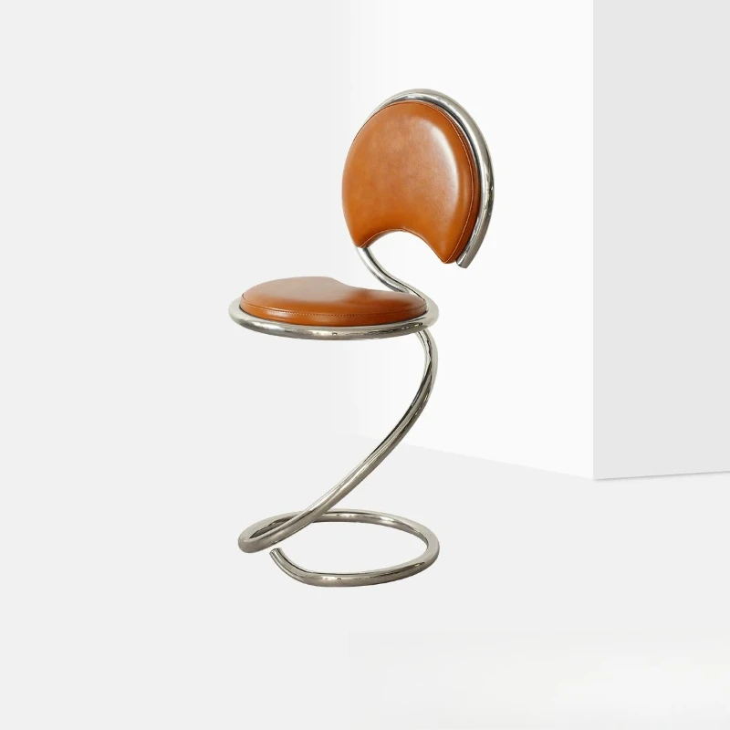 Stainless steel back dining chair, medieval chair