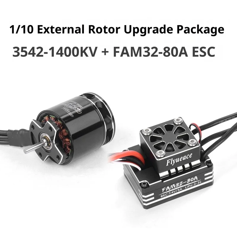 

Rc 1:10 Внешний ротор Бесщеточный двигатель 80a Регулировка мощности3542-1850kv Радиоуправляемый пульт дистанционного управления Модификация мощности автомобиля для скалолазания Обновление