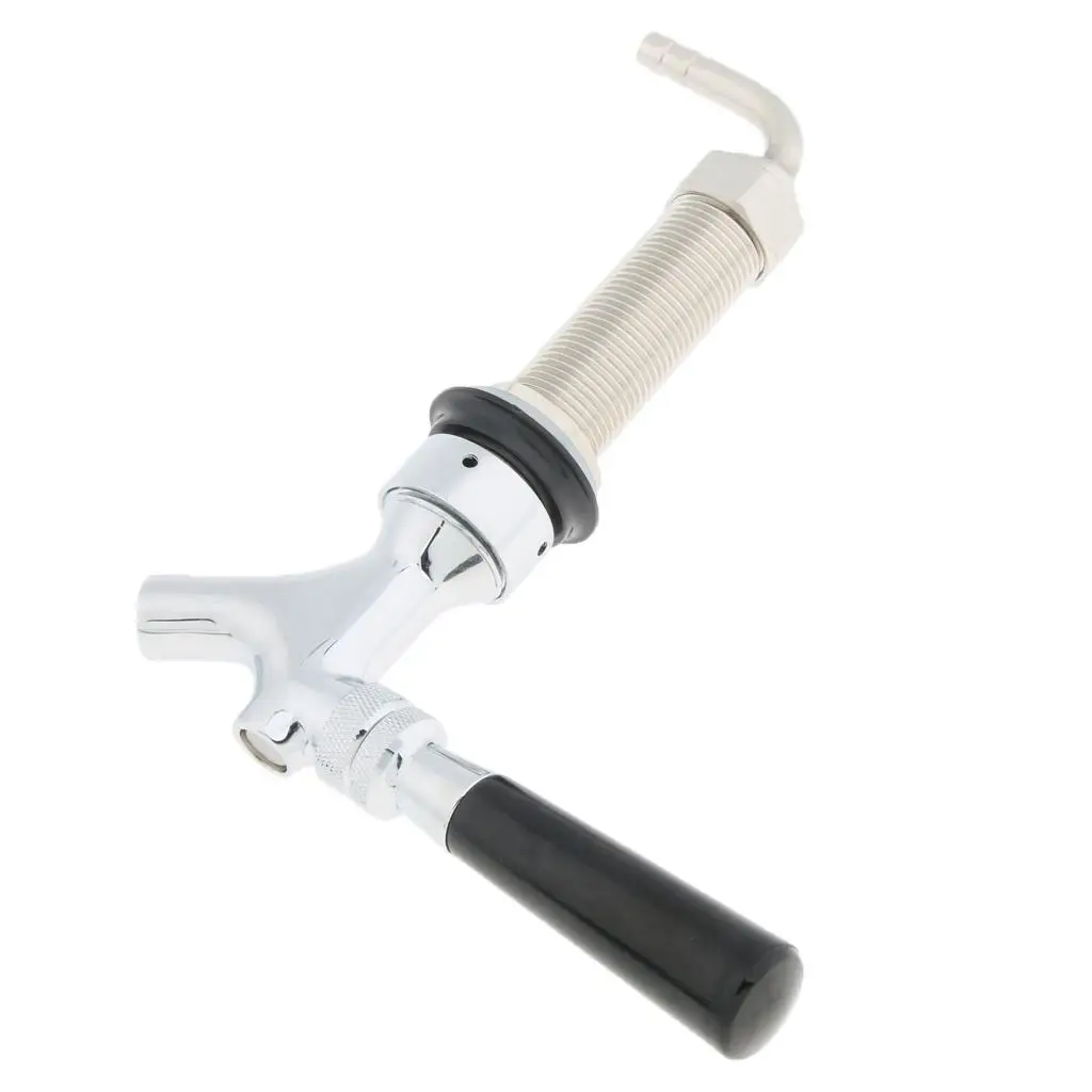 Chrome Draft Beer Faucet Brass Shank Compatible Tap with Flow Regulator for Homebrew
