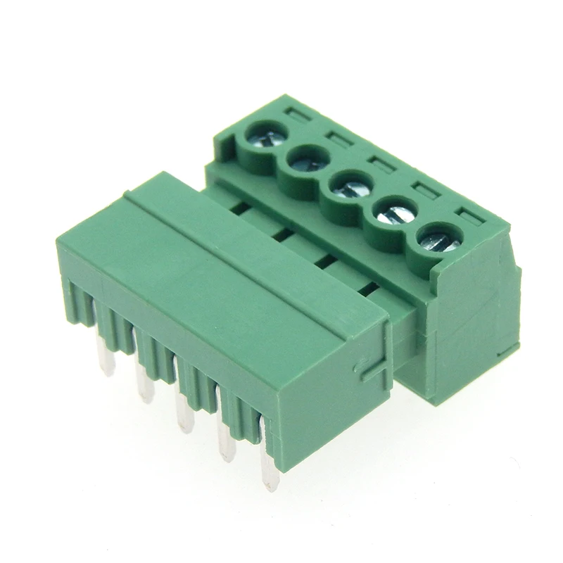 5SETS 15EDG 5pin 3.81MM pitch RIGHT ANGLE screw terminal block connector 3.81 5pin PLUG + bending PIN HEADER SOCKET for pcb