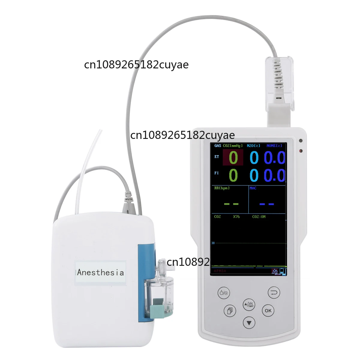 Portable Anesthesia Hand-held Vet Monitor with Capnograph / EtCO2 /Agent