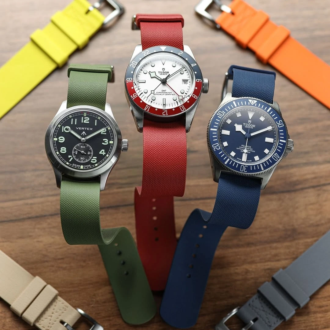 

Fit For Tudor Style Ranger Rolex Daytona Fluororubber Watch Strap 20mm 21mm 22mm Waterproof Super Soft FKM Belt Watch Band