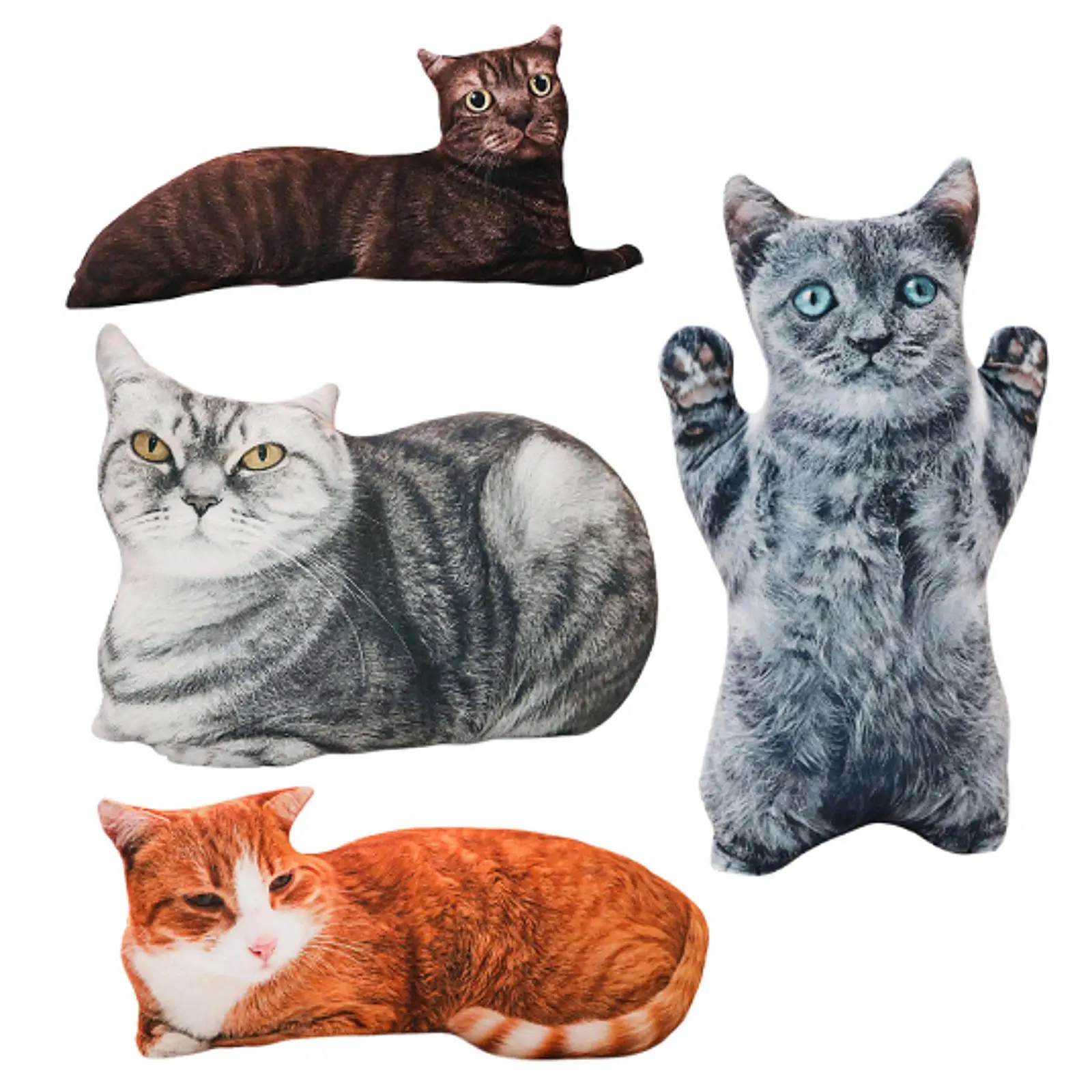 Cat Shaped Throw Pillow Back Cushion Accent Pillow for Sofa Bedroom Chair