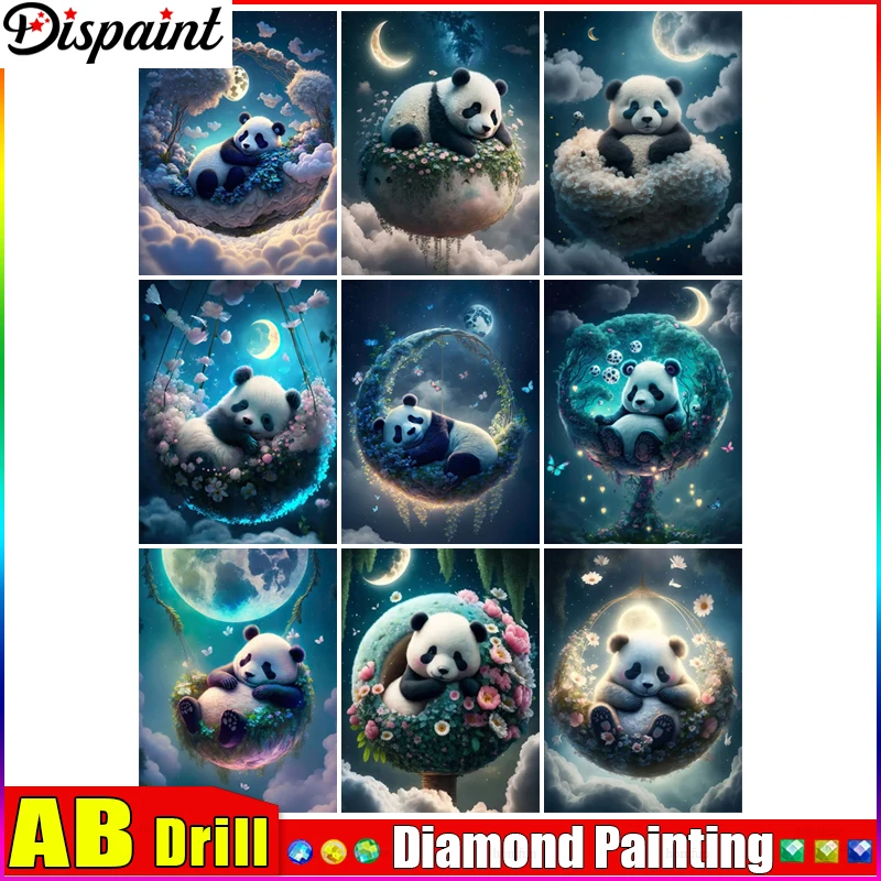 

Dispaint AB DIY 5D алмазная живопись "Панда цветочное дерево" полная алмазная вышивка распродажа картина из стразов для праздничных подарков