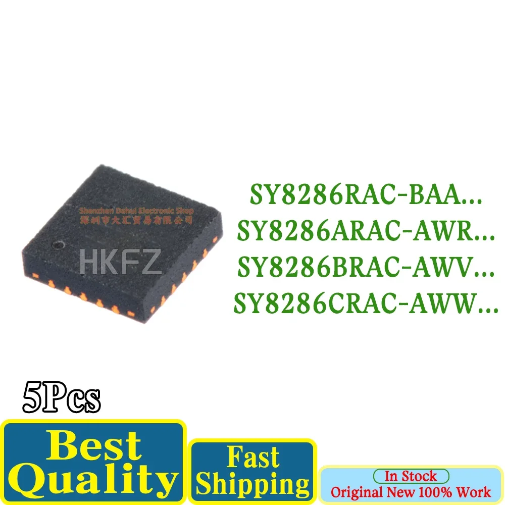 (5piece) New SY8286 SY8286RAC BAA5XA BAA... SY8286ARAC AWR6RA AWR... SY8286BRAC AWV5QB AWV... SY8286CRAC AWW5MB AWW... QFN-20