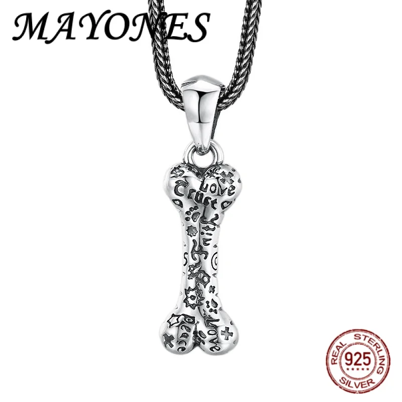 

Персонализированный кулон из стерлингового серебра 925 пробы с костью граффити