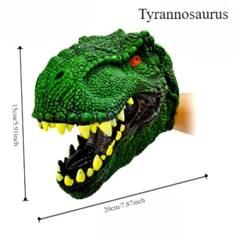 Dinossauro fantoches de mão luvas brinquedos de borracha macia simulação animal tubarão tigre modelos hipopótamo figura para crianças assustando piadas brinquedos