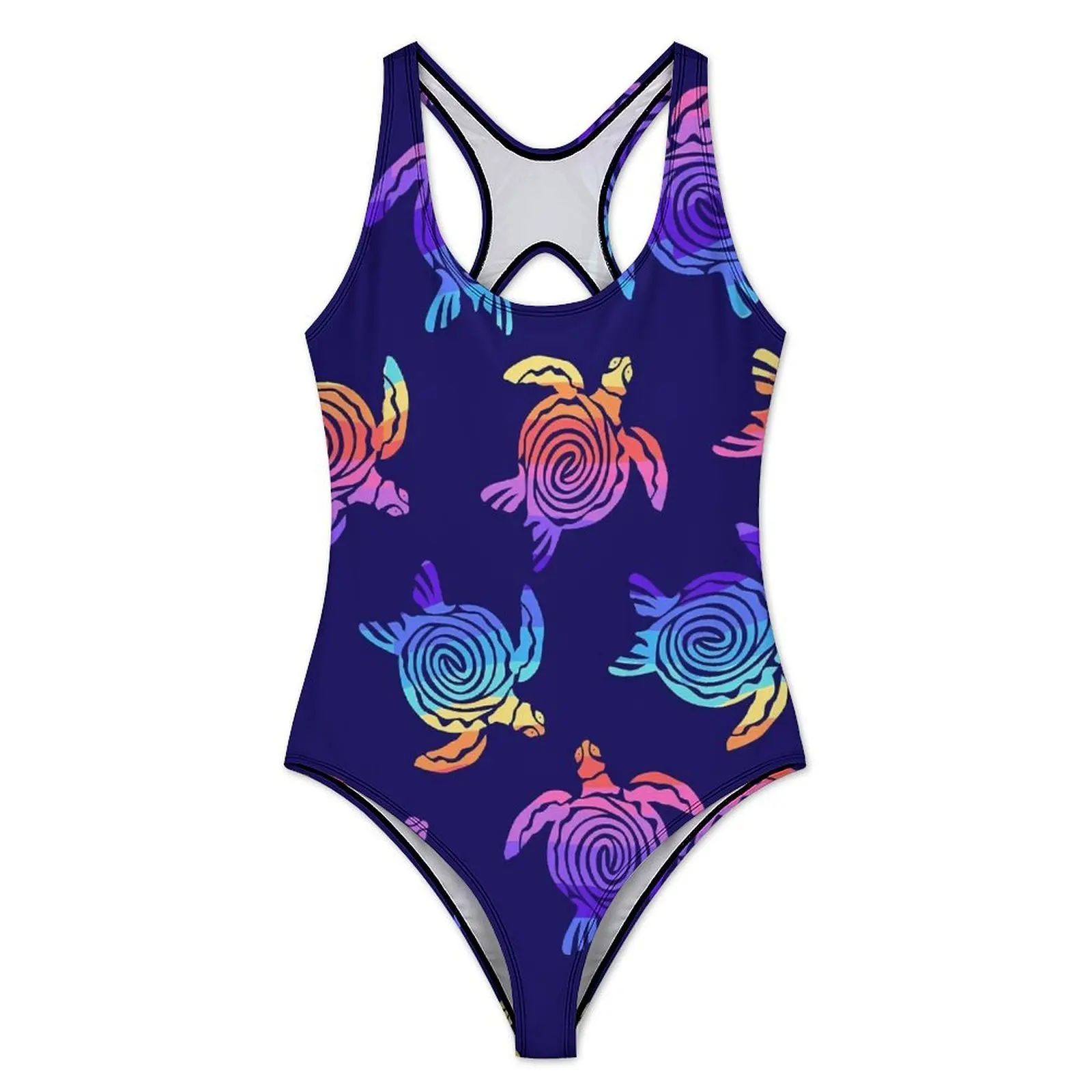 Sea Turtle Swimsuit Sexy Abstract Animal Women Swimwear One Piece Stylish Swimsuits Holiday Push Up Hollow Out Bathing Suits