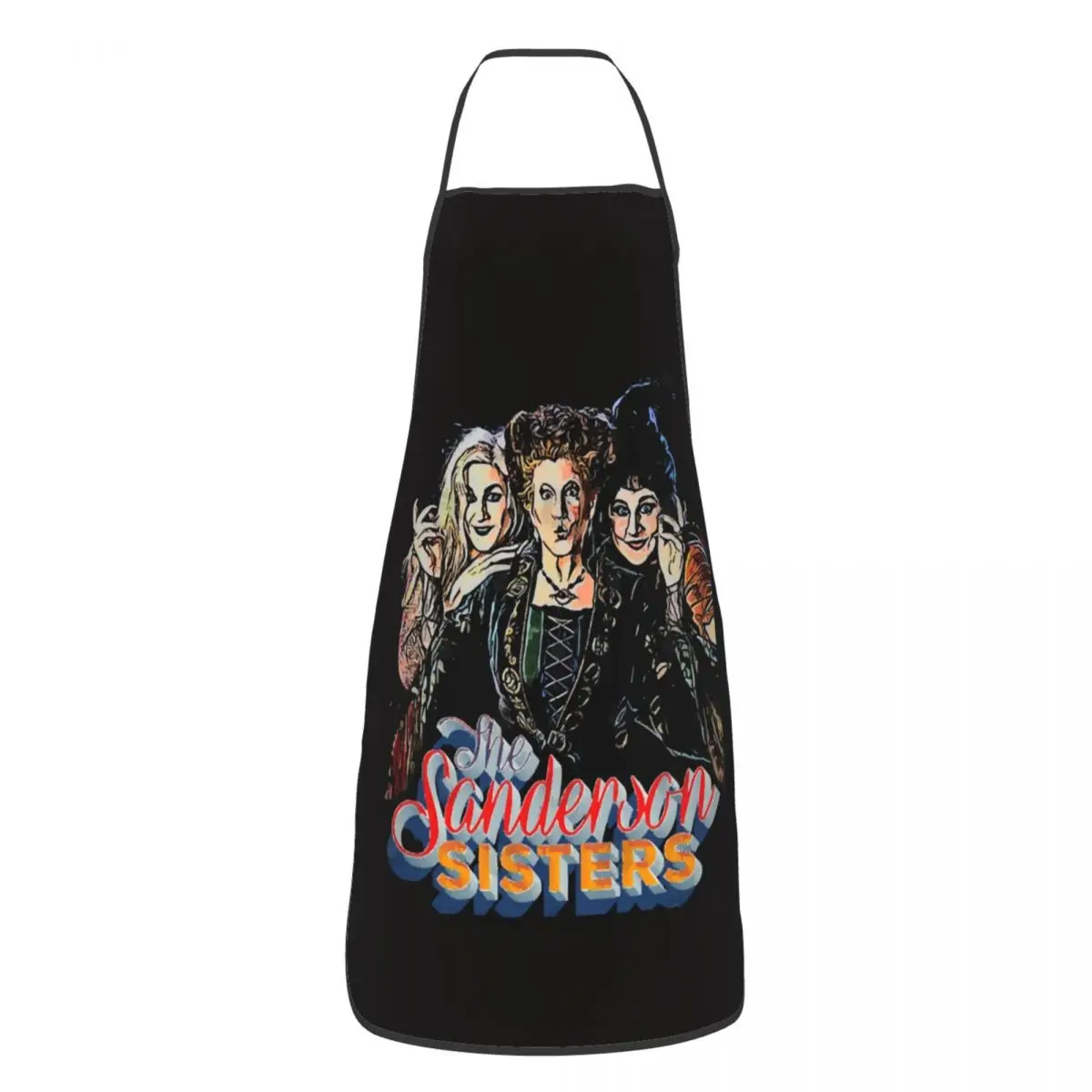 Custom Bib Hocus Pocus Sanderson Sisters Halloween Aprons for Men Women Adult Chef Cooking Kitchen Tablier Cuisine Gardening