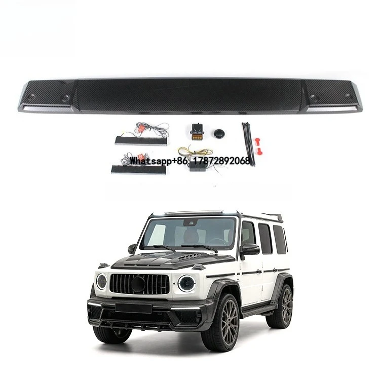 

Top Wing Carbon Fiber Car Automotive Parts for G Class W464 W465 G350 G400 G500 B Style Front Roof LED Spoiler
