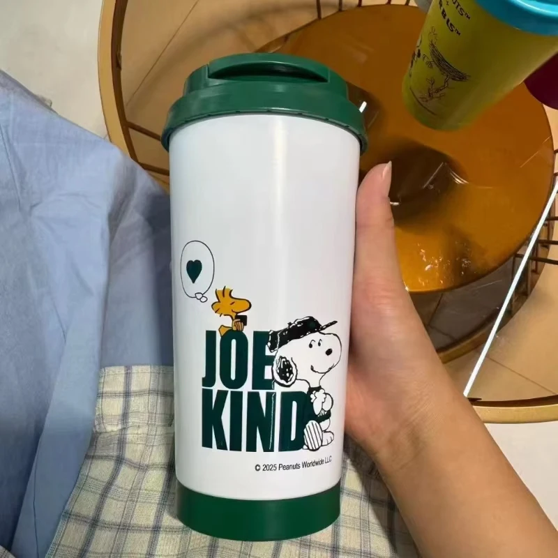 2025 جديد 500 مللي سنوبي فنجان قهوة بأربعة ألوان ، 304 كوب ماء من الفولاذ المقاوم للصدأ ، كوب طبق الأصل عالي المظهر كاواي هدية للفتيات