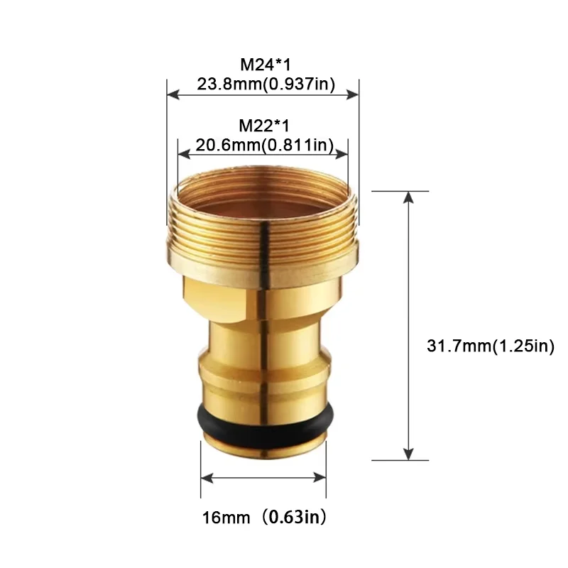 1PCS Thread Hose Connectors-  Brass Threaded Tap Connectors Adapters for Kitchen & Garden Faucets