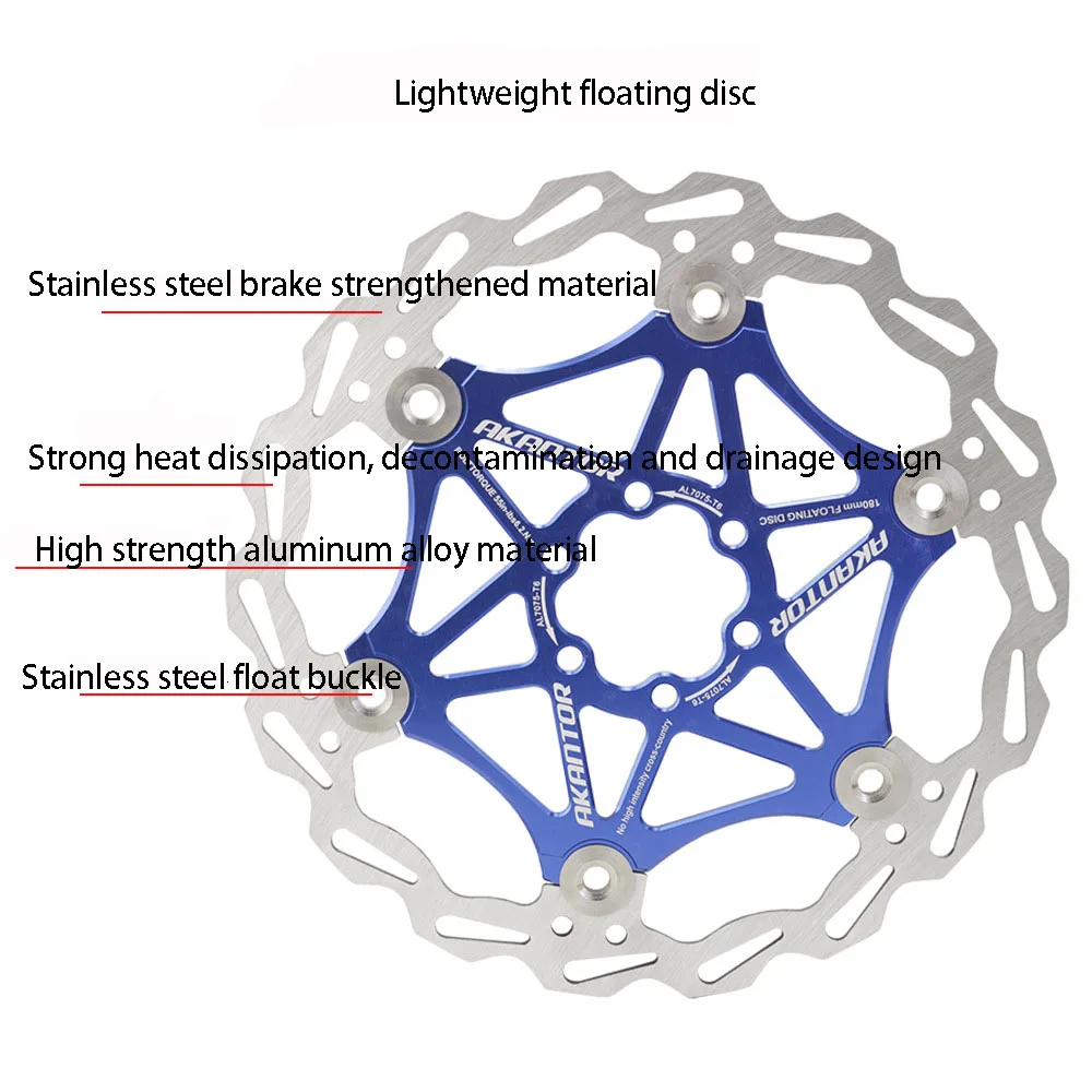 Mtb Bicycle Cooling Brake Floating Disc Scooter Rode Bike Floating Rotor Aluminum Alloy Six Pin Brake Discs 160mm 180mm 203mm