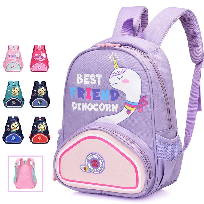 New Children Preschool Cartoon Cat Dinocorn Small Backpacks In Kindergarten Cute Girl Boy Fashion Light Oxford Schoolbags 2022