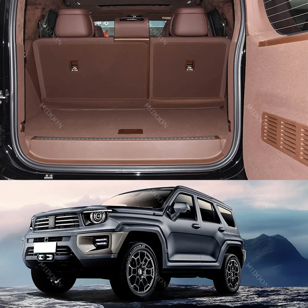 MIDOON Car Trunk Mats For Tank 700 Hi4-T 2024 2025 2026 2027 Car Floor Mats Foot Pads Cargo Liner Interior Accessories
