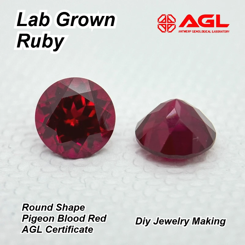 

Выращенные в лаборатории рубиновые круглые голубиные кроваво-красные бусины высшего качества для изготовления ювелирных изделий своими руками, кольцо на выбор, сертификат AGL