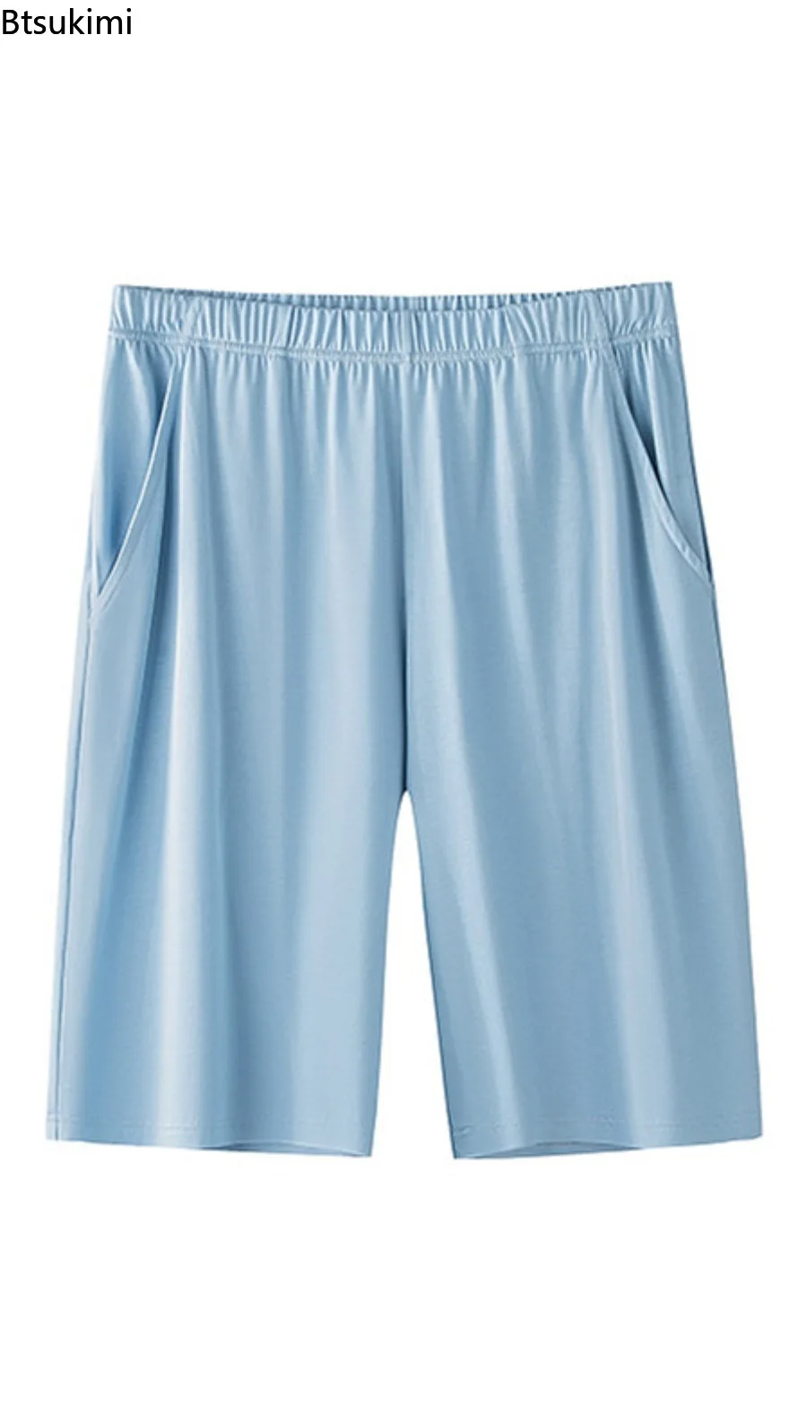 Oversized Summer Casual Shorts Men's Solid Color Loose Thin Sport Fitness Shorts with Pockets Elastic Waist Home Sleep Bottoms