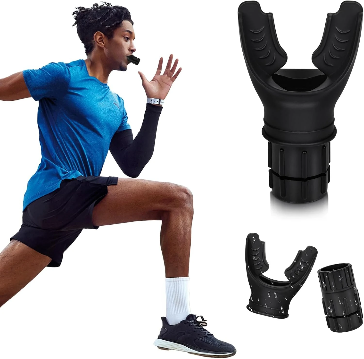 Adjustable Resistance Breathing Trainer | Advanced Silicone Portable | Compact Lung Exercise Equipment | Easy to Clean
