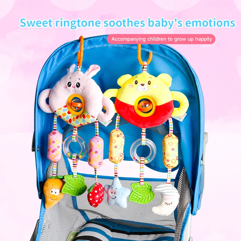 New Baby Sensory Animals Rattles Car Seat Stroller Toys Promote Kids Fine Motor Skills Practice Toys Children Bedtime Toys Gift