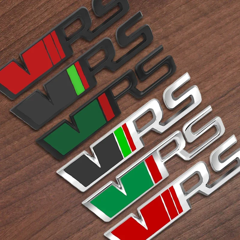 3D Metal Silver Black Logo VRS Emblem Car Fender Badge Trunk Decal For Skoda Fabia Kodiaq MK2 MK3 A7 A5 VRS Stikcer Accessories