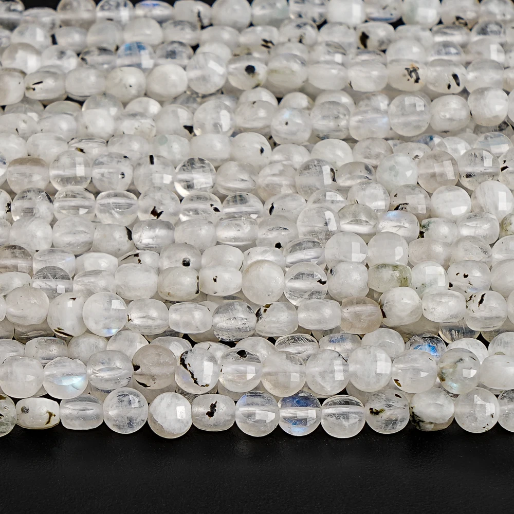 

Натуральный 4 мм, черный, белый лунный камень, плоские круглые бусины, уникальные хрустальные кабошоны, принадлежности для изготовления ювелирных изделий, ожерелье «сделай сам»