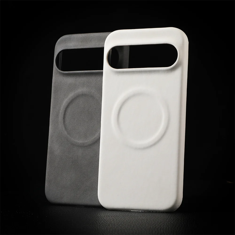 C Luxe Schapenvacht Lederen Magnetische Telefoon Case Voor Google Pixel 10 9 8 7 Pro XL 8A 7A schokbestendig Business Matte Hard Solid Cover