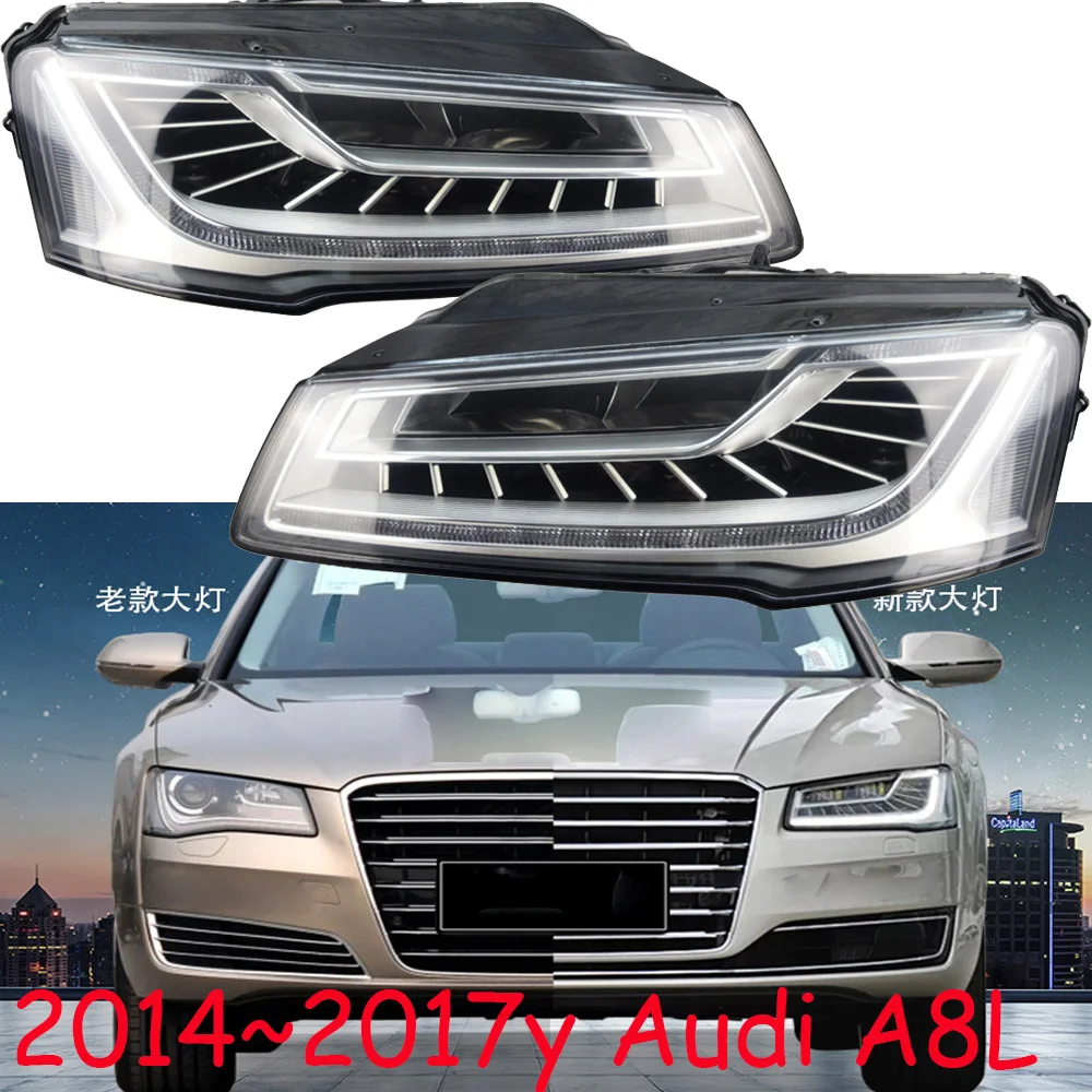 1pcs car bumper A8L A8 headlamp for Audi A8L headlight 2014~2017y ALL IN LED car accessories for Audi A8 fog light