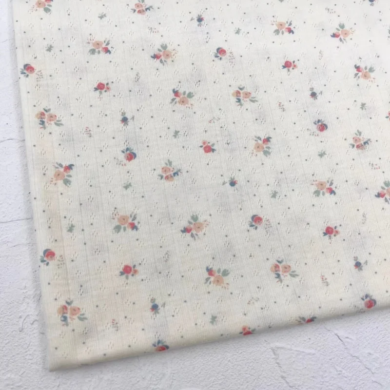 

Knitted jacquard BM style floral print fabric halter-neck base layer home wear for children and teenagers DIY fabric