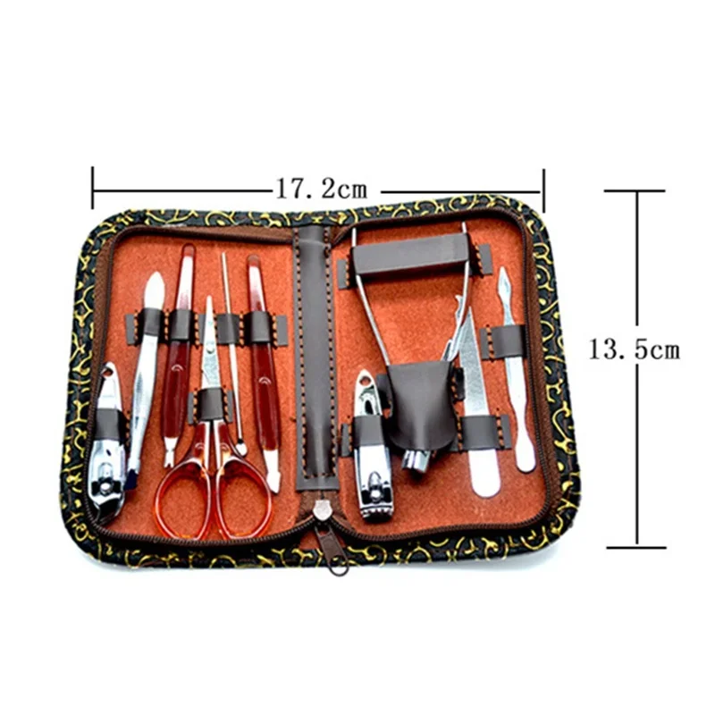 10 Stks/set Nagelknipper Trimmer Kit Professionele Utility Rvs Manicure Care Tools Set